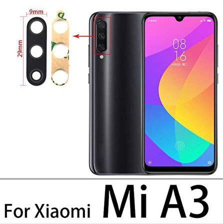 Xiaomi Mİ A3 Arka Kamera Camı Lens Yapışkanlı