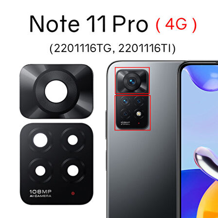 Xiaomi Redmi NOTE 11 PRO  Arka Kamera Camı Lens Yapışkanlı