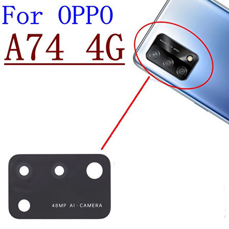 Oppo A74 Arka Kamera Camı Lens Yapışkanlı