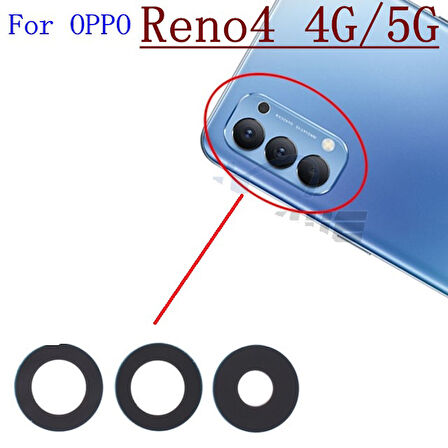 Oppo Reno 4 Arka Kamera Camı Lens Yapışkanlı