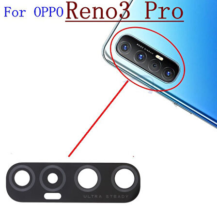 Oppo Reno 3 PRO Arka Kamera Camı Lens Yapışkanlı