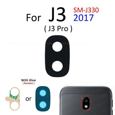 Samsung Galaxy J530 Arka Kamera Camı Lens Yapışkanlı