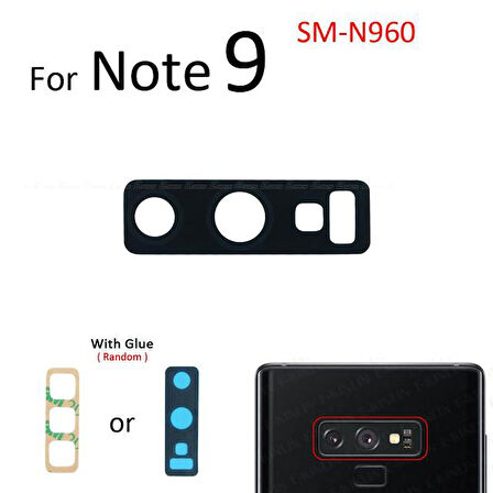 Samsung Galaxy NOTE 9 Arka Kamera Camı Lens Yapışkanlı