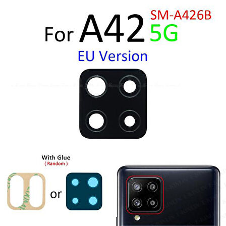 Samsung Galaxy A42 Arka Kamera Camı Lens Yapışkanlı