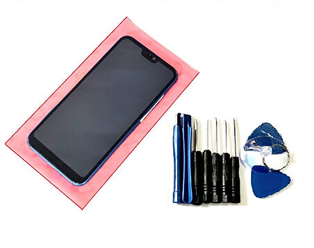 Tkgz Huawei Uyumlu P20 Lite Lcd Ekran Dokunmatik (ÇITALI TAMİR SETİ) MAVİ