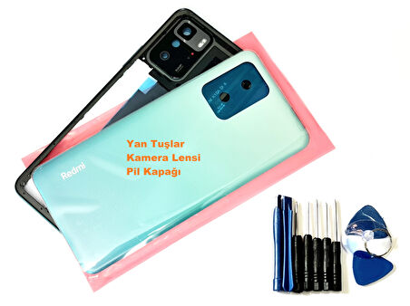 Xiaomi Redmi NOTE 10 PRO (5G) FULL ORJ KASA Arka Pil Batarya Kapağı (TAMİR SETİ) MAVİ