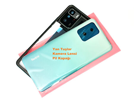 Xiaomi Redmi NOTE 10 PRO (5G) FULL ORJ KASA Arka Pil Batarya Kapağı (TAMİR SETİ) MAVİ