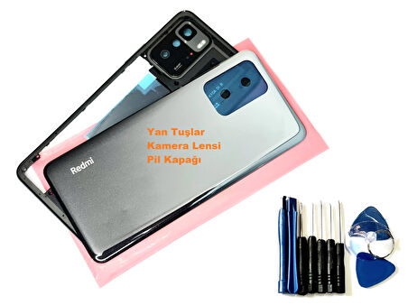 Xiaomi Redmi NOTE 10 PRO (5G) FULL ORJ KASA Arka Pil Batarya Kapağı (TAMİR SETİ) SİYAH