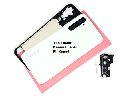 Oppo Reno 6 FULL ORJ KASA Arka Pil Batarya Kapağı (TAMİR SETİ) BEYAZ
