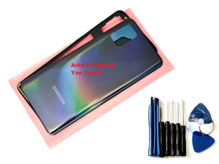 Samsung Galaxy A51 (A515) FULL ORJ KASA Arka Pil Batarya Kapağı (TAMİR SETİ) SİYAH