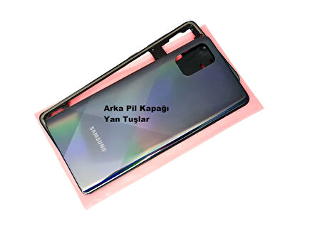 Samsung Galaxy A71 (A715) FULL ORJ KASA Arka Pil Batarya Kapağı (TAMİR SETİ) SİYAH