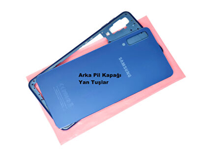 Samsung Galaxy A7 A750 (2018) FULL ORJ KASA Arka Pil Batarya Kapağı (TAMİR SETİ) MAVİ