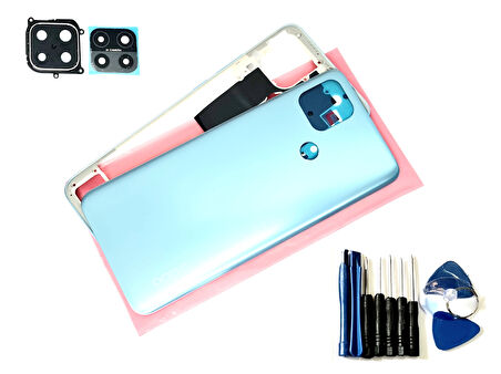 Oppo A15 A15S Full KASA Arka Pil Kapağı (TAMİR SETİ) MAVİ