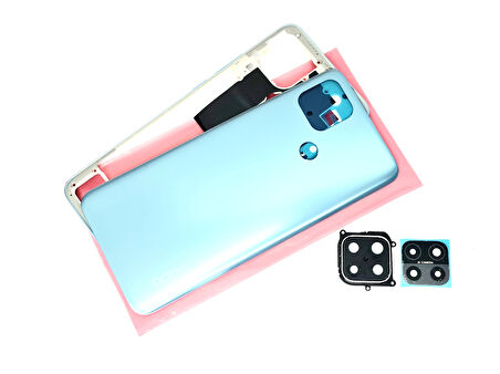 Oppo A15 A15S Full KASA Arka Pil Kapağı (TAMİR SETİ) MAVİ