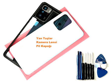 Xiaomi Redmi NOTE 10 PRO (5G) KASA Arka Pil Batarya Kapağı (TAMİR SETİ) BEYAZ