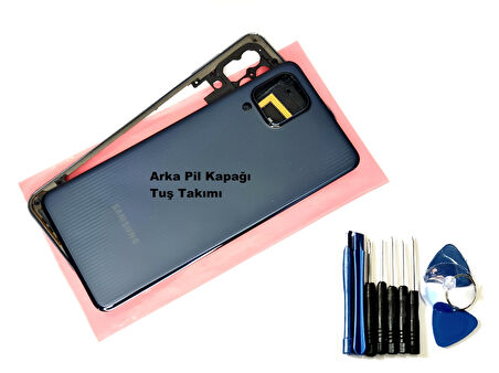 Samsung Galaxy M32 KASA Arka Pil Batarya Kapağı (TAMİR SETİ) SİYAH