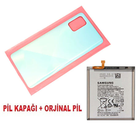 Samsung Galaxy A71 A715 Arka Pil Batarya Kapağı + PİL MAVİ