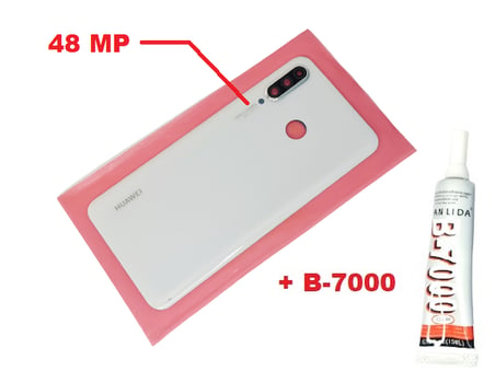 Tkgz Huawei Uyumlu P30 Lite Arka Kapak (Kamera Lensli 48 MP CAM+B-7000) BEYAZ