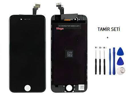 Tkgz - iPhone 6 Lcd Ekran Dokunmatik -A- Kalite (LW MARKA) SİYAH + TAMİR SETİ