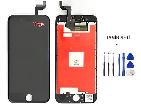 Tkgz - iPhone 6S Lcd Ekran Dokunmatik -A- Kalite (LW MARKA) SİYAH + TAMİR SETİ