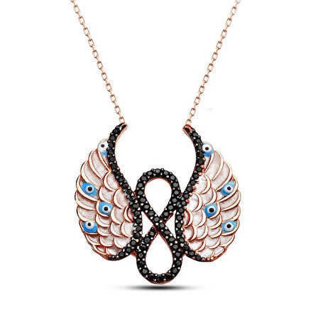 Melek Kanatlı Sonsuzluk Gümüş Kolye