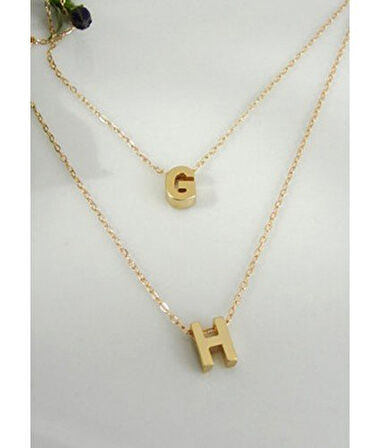 925 Ayar Gümüş Kişiye Özel Üç Boyutlu Harf Kolye Model 4