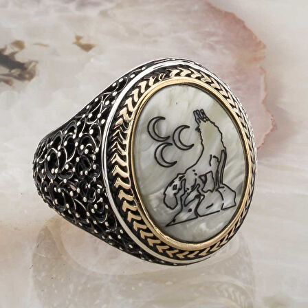 Sedef Taşlı Bozkurt Gümüş Yüzük