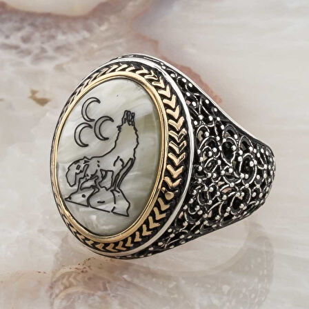 Sedef Taşlı Bozkurt Gümüş Yüzük