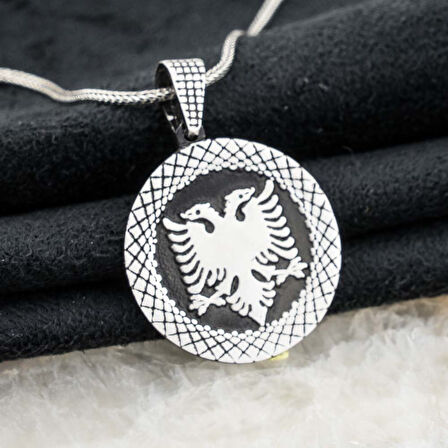 925 Ayar Gümüş Arnavut Kartalı Erkek Gümüş Kolye