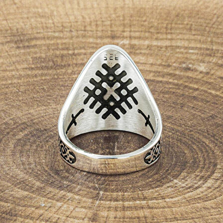 925 Ayar Gümüş Kayı Boyu Desenli Yüzük