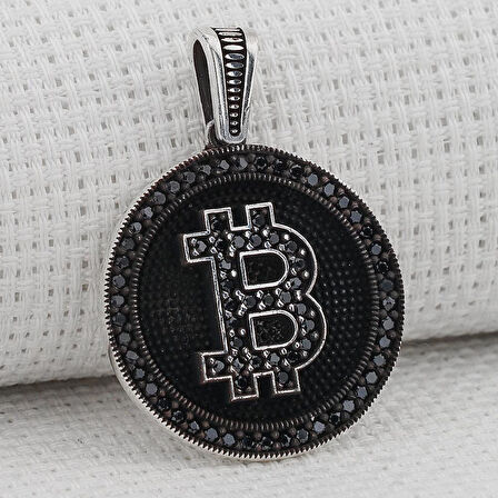 Bitcoin 925 Ayar Gümüş Kolye Ucu