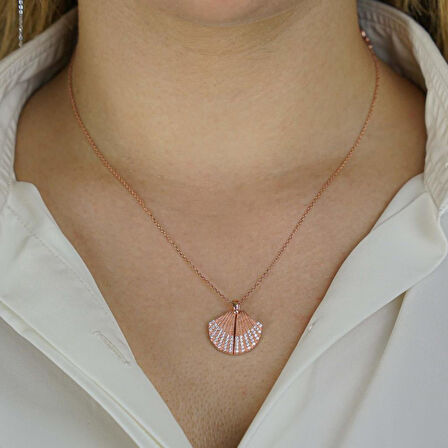 İstiridye Kabuğu Tasarımlı İsim Yazılabilir 925 Ayar Gümüş Kadın Kolye 