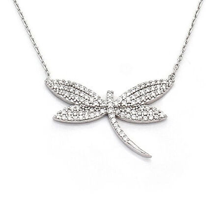 Kelebek Motifli 925 Ayar Gümüş Kadın Kolye
