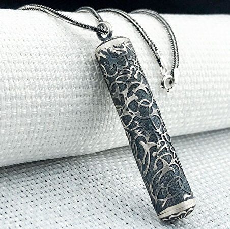 Silindir 925 Ayar Cevşen Muska Kabı Kolye