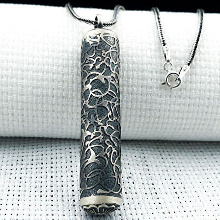 Silindir 925 Ayar Cevşen Muska Kabı Kolye