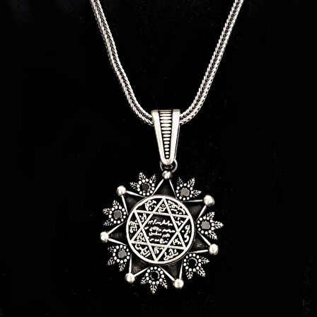 925 Ayar Gümüş Mührü Süleyman Kolye