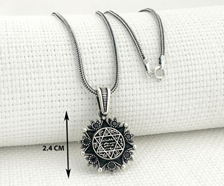 925 Ayar Gümüş Mührü Süleyman Kolye