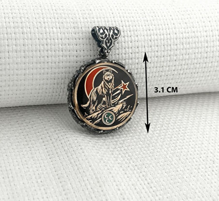 Ayyıldız 925 Ayar Gümüş Üç Hilal Bozkurt Kolye Ucu