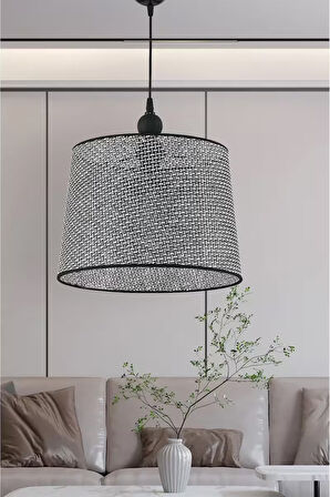 TEKLİ MİMBRE SARKIT AVİZE SİYAH