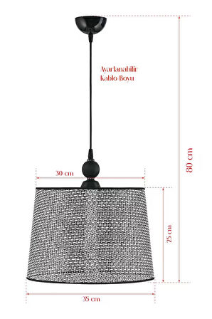 TEKLİ MİMBRE SARKIT AVİZE SİYAH