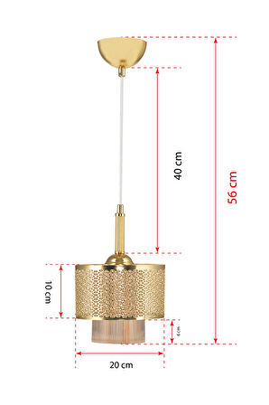 Tekli Motif Sarkıt Avize Gold