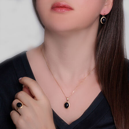 Simli Taşlı Altın Üçlü Nostalji Takım (TKM0053)