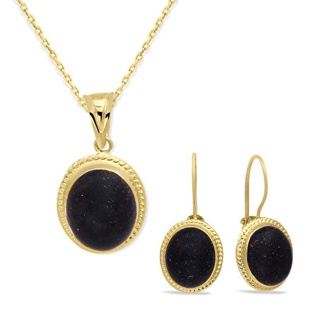 Kolye ve Küpe Nostalji Altın İkili Takım (TKM0054)