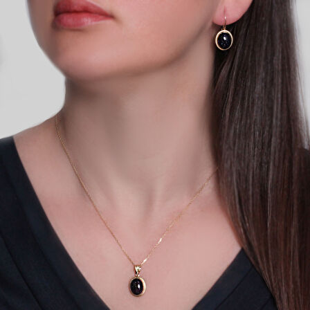 Kolye ve Küpe Nostalji Altın İkili Takım (TKM0054)