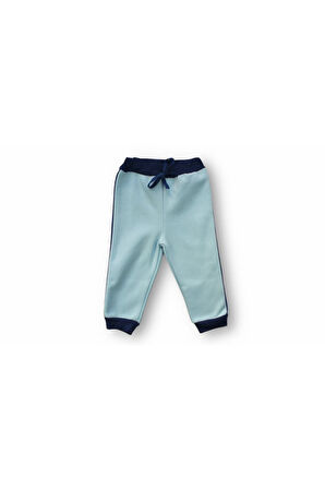 %100 Pamuklu Erkek Bebek / Çocuk 2'li Takım - Mavi Alt Üst Takım