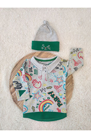 3lü Mavi Erkek Bebek Takım 3-6-9-12-18 ay Bebek Takımları Kıyafetleri Bebek Giyim Hediyelik