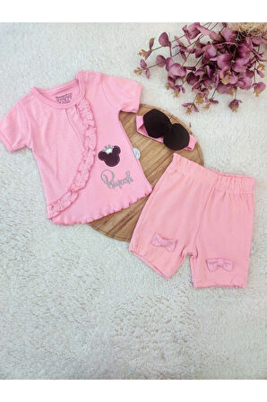 3'lü Kız Bebek Çocuk Takım Sweatli 3-6-9-12 Ay Bebek Takımları Kıyafetleri Giysileri