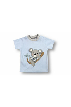 2'li Erkek Bebek Çocuk Kısa Kol Şortlu Takım Yavru Koala 3-6-9-12-18 Ay Bebek Kıyafetleri Giyim
