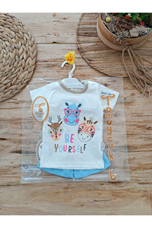 2'li Bebek Alt Üst Takım - Hayvan Desenli & Yumuşak Bebek Takımı - Friends Show