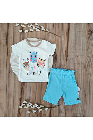 2'li Bebek Alt Üst Takım - Hayvan Desenli & Yumuşak Bebek Takımı - Friends Show